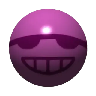 🤩 5293893d keren, kacamata hitam, senyum, emoji, merah muda, bola, wajah telegram sticker