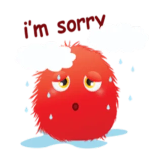 😞 1fc8f1ec I'm sorry scusa, triste, mi dispiace, emozionale, rosso, soffice telegram sticker