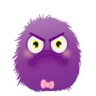 😠 7a08595d Cartone animato, Arrabbiato, Viola, Mostro, Soffice, Carino, Fiocco telegram sticker