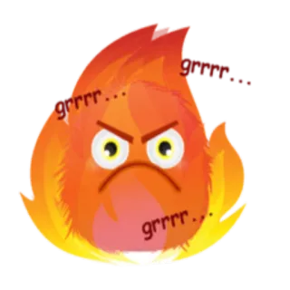 😡 b3526d96 grrr... arrabbiato, fuoco, cartone animato, emoji, grrr, fiamma telegram sticker