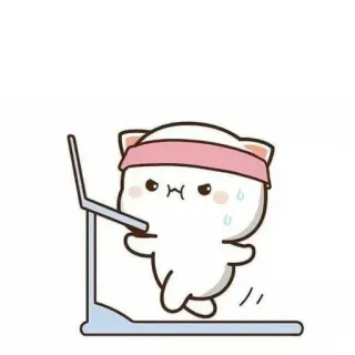 😰 09e50465 кот, беговая дорожка, упражнения, мультфильм, милый telegram sticker