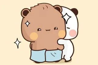 🥺 446fe5b0 медведи, милые, каваий, мультик, обнимаются, дружба telegram sticker