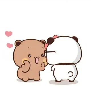 😍 892e1250 медведи, милые, любовь, мультфильм, пара, панда, сердце telegram sticker
