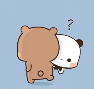 🤔 a64b6b56 медведь, панда, мультфильм, милый, любовь telegram sticker