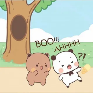 👻 ca1b95f2 BOO!!! AHHHH ?! милый, медведи, мультфильм, мороженое, испуганный telegram sticker