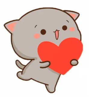 ❤️ f450f238 кот, сердце, любовь, милый, очаровательный, мультфильм telegram sticker