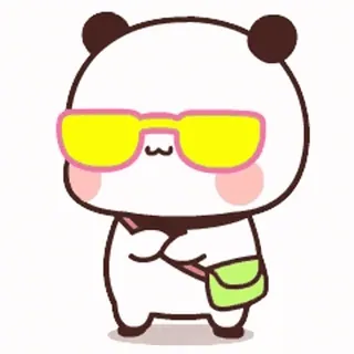 😎 1c8dd229 cartoon, panda, schattig, zonnebril, kawaii telegram sticker