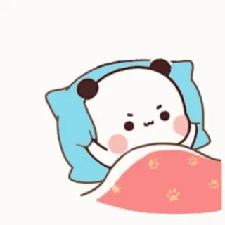 😒 a1dd5079 panda, slaperig, schattig, dier, cartoon, bed telegram sticker