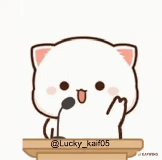 ✌️ 4537c7c8 @Lucky_kaif05 cat, cute, animal, kawaii, sticker telegram sticker