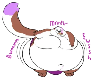 🌿 3c6673f0 Mnnfh~ Мультфильм, Толстый, Животное, Пушистый, Еда, Большой telegram sticker