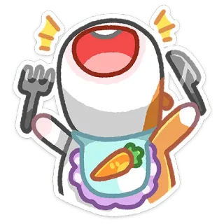 🍽 83eb4ba8 Kartun, Lucu, Binatang, Wortel, Garpu, Pisau, Makan whatsapp sticker