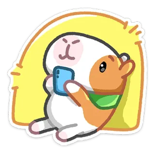 ☺️ acf135a9 marmut, hewan, imut, telepon, kartun whatsapp sticker