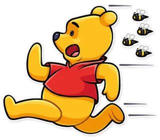 🏃‍♀️ 6e02ed5f Winnie the Pooh Winnie the Pooh, lebah, kartun, berlari, ketakutan, madu telegram sticker