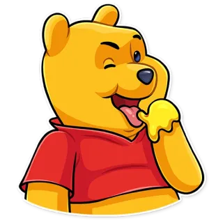 😉 7f478b79 Winnie the Pooh Winnie the Pooh, kartun, beruang, madu, imut, Disney telegram sticker