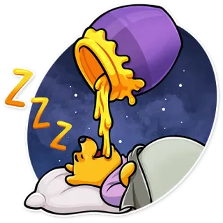 😴 b47d5777 Winnie the Pooh ZZZ Winnie the Pooh, madu, tidur, zzz, kartun, beruang telegram sticker