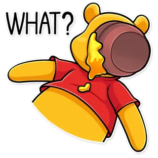 ❓ c4bac4d2 Winnie the Pooh WHAT? beruang, madu, kartun, lucu, bingung, Winnie the Pooh telegram sticker