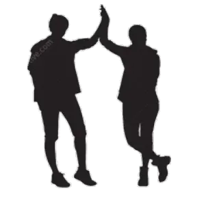 😩 e94bcb7b high five, silhouette, collaboration, teamwork, celebration telegram sticker