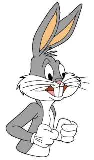 ✊ 21635618 Bugs Bunny การ์ตูน, กระต่าย, บันนี่, ลูนีย์ตูนส์, วอร์เนอร์บราเธอร์ส telegram sticker