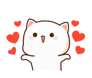 😍 47c8e037 gato, corazón, lindo, amor, animal, dibujo, pegatina telegram sticker