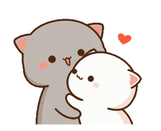 😘 5416b4bc gato, dibujos animados, lindo, amor, corazón, amistad telegram sticker
