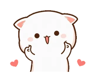 🥰 735edaff mono, animal, kawaii, dibujos animados, gato, corazones telegram sticker