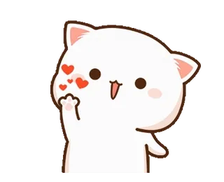 🐾 7b7f009c gato, lindo, animal, dibujo animado, corazones, amor, adorable telegram sticker