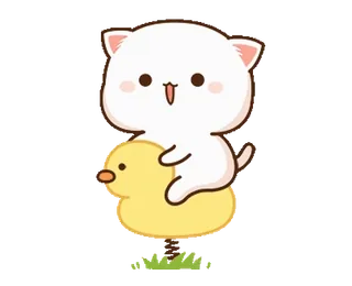 😁 9dda8e51 gato, pato, dibujos animados, lindo, animal, kawaii telegram sticker