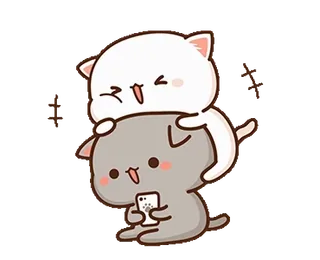 🥰 c808d9e9 gato, lindo, dibujos animados, animales, pegatina, kawaii telegram sticker