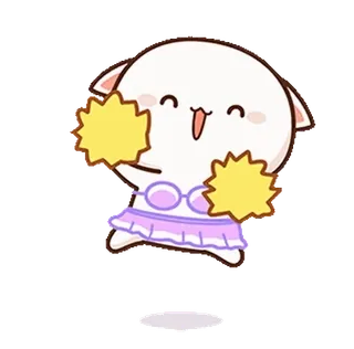 🥳 cd04a51d mono, animadora, dibujos animados, kawaii, animando, pompones, anime telegram sticker