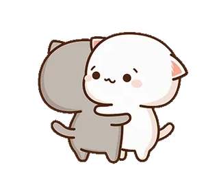 ☺️ f22b1fcc gato, gatos, abrazo, kawaii, lindo, animal, dibujo animado telegram sticker