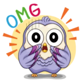 😱 3173dbef OMG owl, omg, cute, shocked, surprised, cartoon telegram sticker
