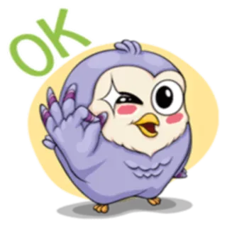 👌 f1a682e7 OK bird, ok, approval, cute, animal, good, agree telegram sticker