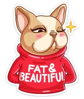 😤 7cdc8118 FAT & BEAUTIFUL 犬, 可愛い, 動物, 美, 太った, 美しい, ポジティブ telegram sticker