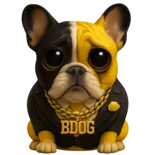 🥺 fe58f370 BDOG 狗, 小狗, 动物, 宠物, 可爱, 法国斗牛犬, 狗, 黄金, 西装 telegram sticker