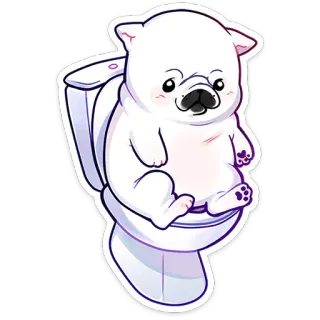 ⭐ 0b87a788 anjing, toilet, anak anjing, lucu, binatang, hewan peliharaan whatsapp sticker