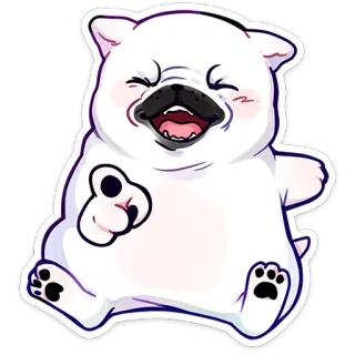 😆 0bc5ea81 anjing, lucu, hewan, pug, kartun, lucu, bahagia whatsapp sticker