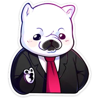 ⭐ 109c13dc anjing, jas, kartun, hewan, peliharaan, dasi whatsapp sticker