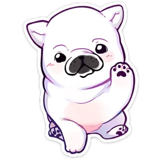 😥 486b2d7f anjing, anak anjing, lucu, hewan, kartun, peliharaan, putih, kawaii whatsapp sticker