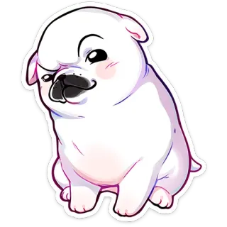 🤔 f8df5183 anjing, anak anjing, imut, hewan, peliharaan, ilustrasi whatsapp sticker