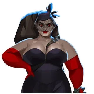 💃 29a95712 женщина, персонаж, вуаль, красные перчатки, платье telegram sticker