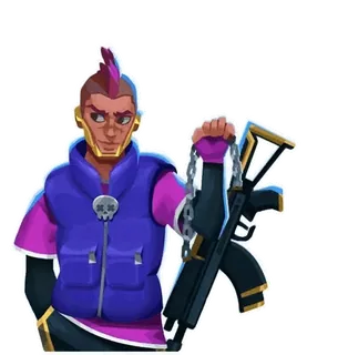 ✊ 62dc893d оружие, мультфильм, персонаж, панк, пистолет, солдат telegram sticker