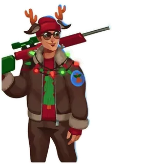 👉 7f11ea9b снайпер, оружие, рождество, праздник, пистолет, олень, праздничный telegram sticker