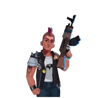 🔥 88ce0e78 Панк, Оружие, Ирокез, Насилие, Персонаж, Татуировка telegram sticker