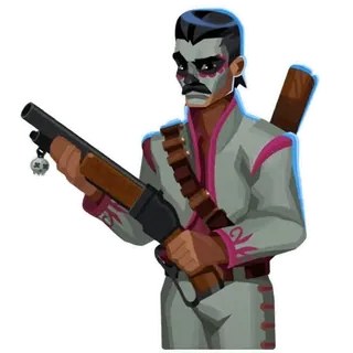 😈 ac524bc2 оружие, дробовик, скелет, оружие, бандит, разбойник, персонаж telegram sticker