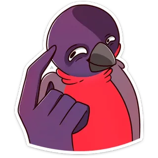 👆 14894e2f pássaro, pensando, animal, meme, adesivo, desenho animado telegram sticker