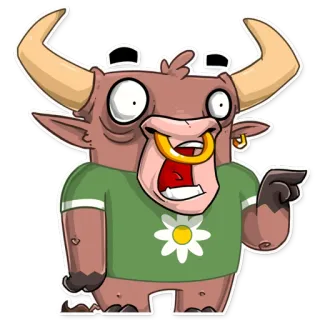 😮 0b97d0ce bò đực, hoạt hình, động vật, hài hước, nhân vật, nhãn dán telegram sticker