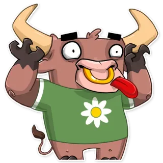 😜 6ff99ffb Bò đực, Động vật, Hoạt hình, Lưỡi, Hài hước, Dễ thương telegram sticker