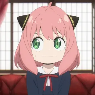 😐 98c10525 Anya Forger Spy x Family Anya Forger, Spy x Family, personaggio anime, carina, capelli rosa, anime, ragazza whatsapp sticker