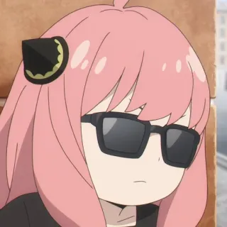 👀 98f43314 Anya Forger Spy x Family anime, manga, personaggio, spy x family, anya forger, cartone animato, occhiali da sole whatsapp sticker