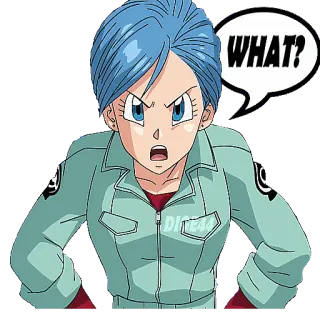 ❔ 7cfdc7c0 Bulma Dragon Ball WHAT? Аниме, Мультфильм, Персонаж, Бульма, Драгон Болл telegram sticker